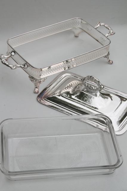 photo of mint in box Oneida silver plate buffet server chafing dish, warming stand w/ pan #3