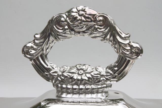 photo of mint in box Oneida silver plate buffet server chafing dish, warming stand w/ pan #9