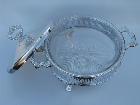 photo of mint in box Oneida silver plate chafing dish, warming stand w/ pan #3