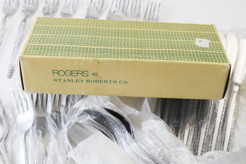 photo of mint in box mid-century mod vintage stainless flatware set, Ensenada Stanley Roberts  #2