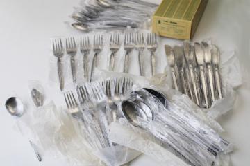 catalog photo of mint in box mid-century mod vintage stainless flatware set, Ensenada Stanley Roberts 