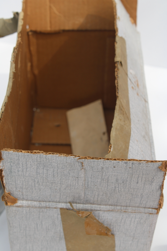 photo of mint in original box Kromex spun aluminum spice jars set w/ rack, MCM vintage packaging #7