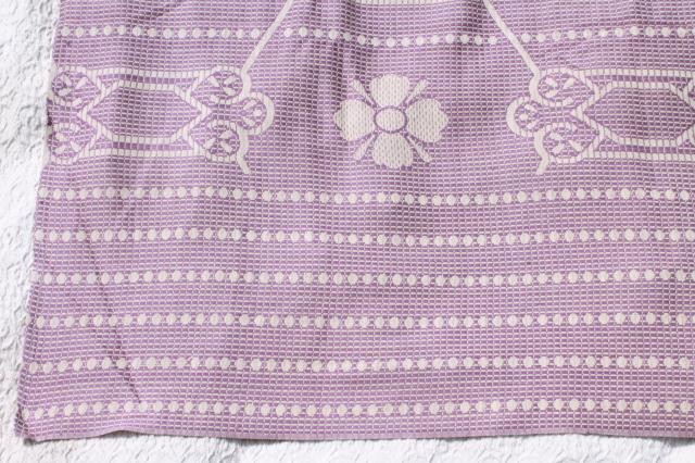 photo of mint vintage lavender floral bedspread, summer weight cotton coverlet #10