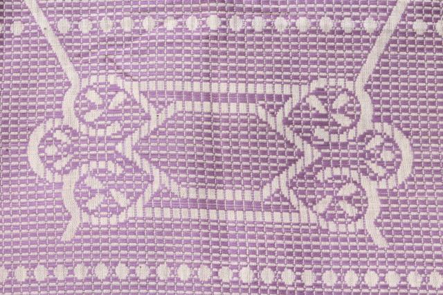 photo of mint vintage lavender floral bedspread, summer weight cotton coverlet #11