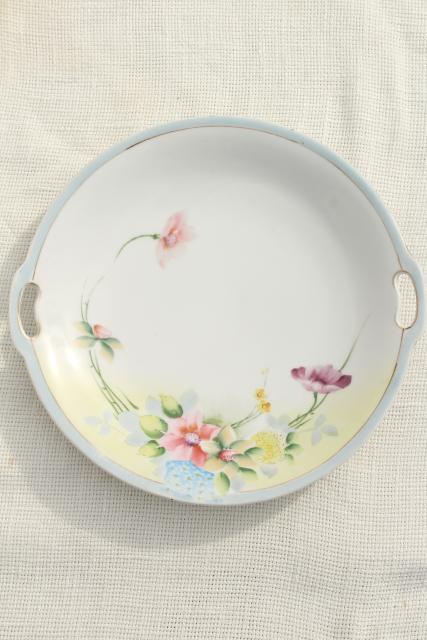 photo of mismatched antique vintage china plates w/ different patterns, flowers &  bouquets #6