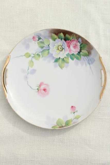 photo of mismatched antique vintage china plates w/ different patterns, flowers &  bouquets #8