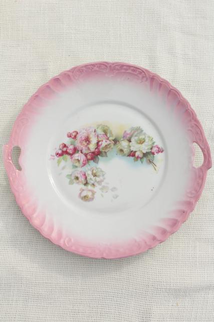 photo of mismatched antique vintage china plates w/ different patterns, flowers &  bouquets #11