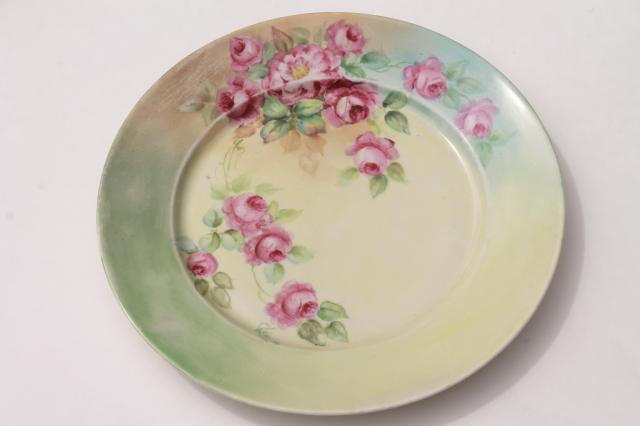 photo of mismatched vintage china, antique plates w/ shabby roses & floral bouquets #14