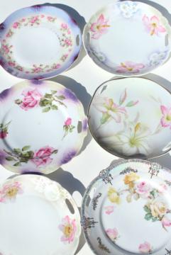 mismatched vintage china plates and serving trays, tea party pretty w/ tons of flowers!