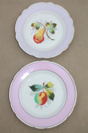 photo of mismatched vintage china plates with hand-painted fruit, pretty pastel colors #5