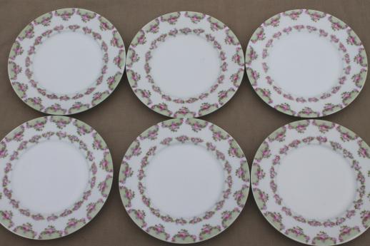 photo of mismatched vintage roses floral china dessert plates, tea party pretty! #3