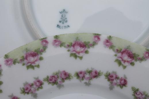 photo of mismatched vintage roses floral china dessert plates, tea party pretty! #5