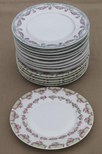 photo of mismatched vintage roses floral china dessert plates, tea party pretty! #6