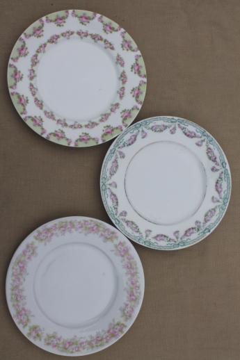 photo of mismatched vintage roses floral china dessert plates, tea party pretty! #7