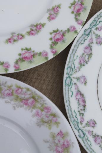 photo of mismatched vintage roses floral china dessert plates, tea party pretty! #8