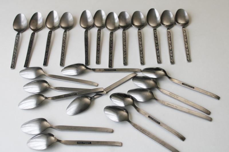 photo of mod 70s vintage Mexicali Rose Interpur Japan stainless flatware, 24 tea spoons  #4