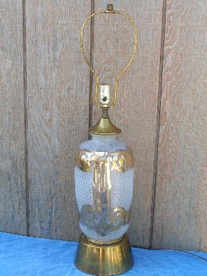 photo of mod abstract clear glass lamp with gold #1