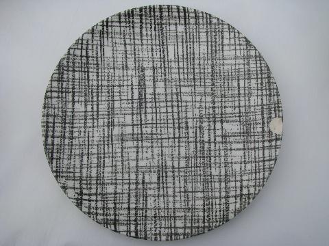 photo of mod black & white Tweed pattern pottery, 1950s vintage Royal china #2