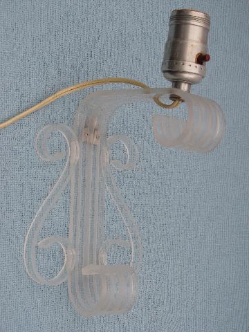 photo of mod lucite wall sconce lamp hollywood regency vintage reading light #1