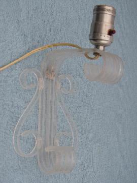 catalog photo of mod lucite wall sconce lamp hollywood regency vintage reading light