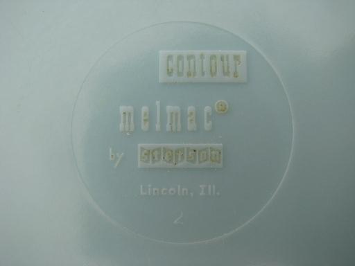 photo of mod vintage Contour melmac, oblong serving platter in retro turquoise #4