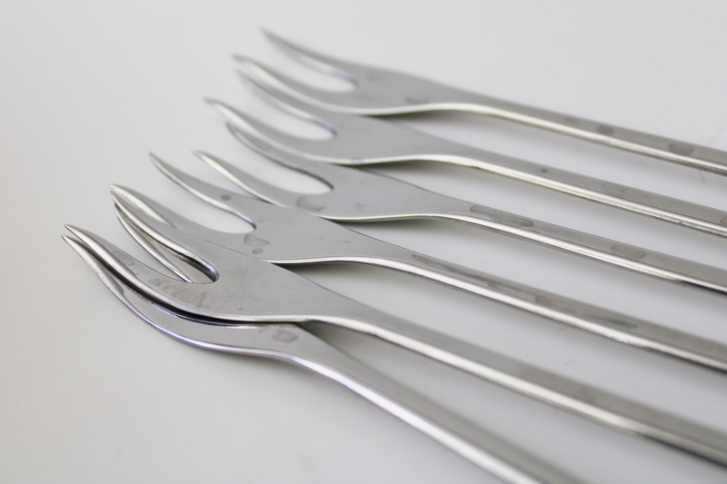 photo of mod vintage Swiss fondue forks, 70s Euro modern design Wengerinox Switzerland #3