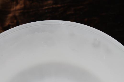 photo of mod vintage frosted glass salad bowls set, Indiana / Tiara frosty white glass #7