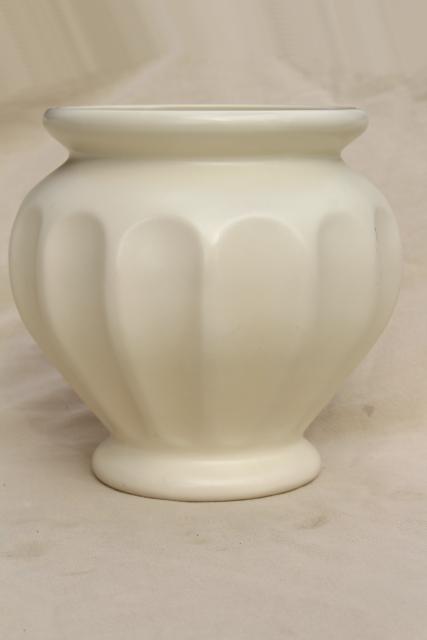 photo of mod vintage matte white ceramic vase, Haeger pottery large urn or jar #3