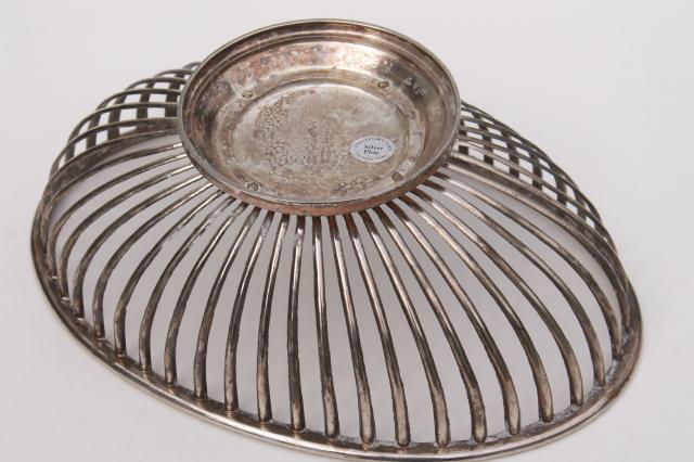 photo of mod vintage silver wire basket collection, silverplate baskets for serving bowls etc. #6