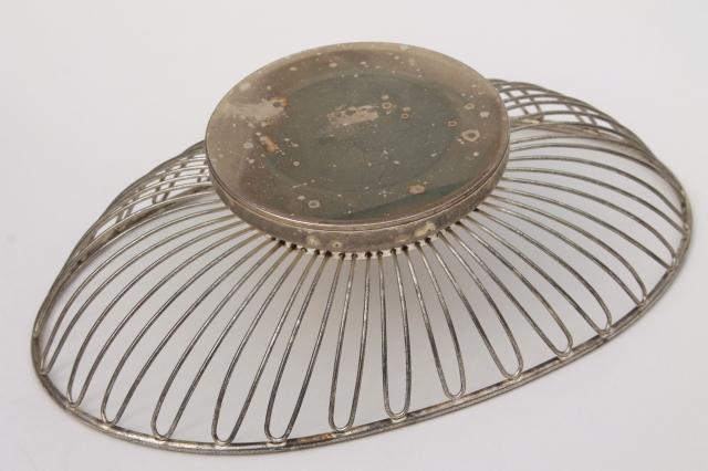 photo of mod vintage silver wire basket collection, silverplate baskets for serving bowls etc. #9