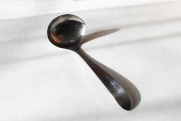 catalog photo of mod vintage small sauce ladle or serving spoon Denmark, Danish modern stainless