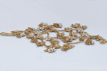 photo of mod vintage wall art, flowering branch chinoiserie style decor, Burwood plastic wall hanging plaque