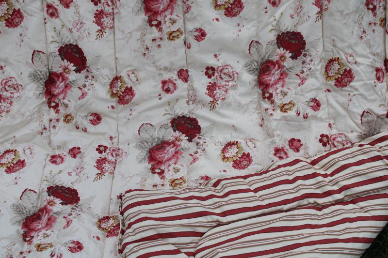 photo of modern farmhouse full size comforter w/ vintage style roses floral, never used #2