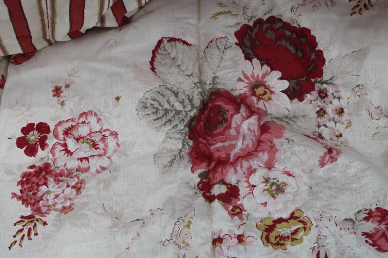 photo of modern farmhouse full size comforter w/ vintage style roses floral, never used #5