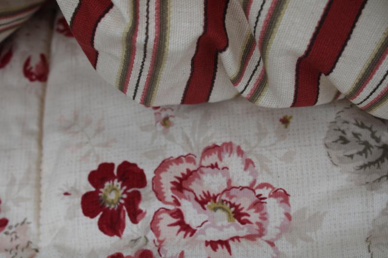 photo of modern farmhouse full size comforter w/ vintage style roses floral, never used #6