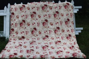 catalog photo of modern farmhouse full size comforter w/ vintage style roses floral, never used