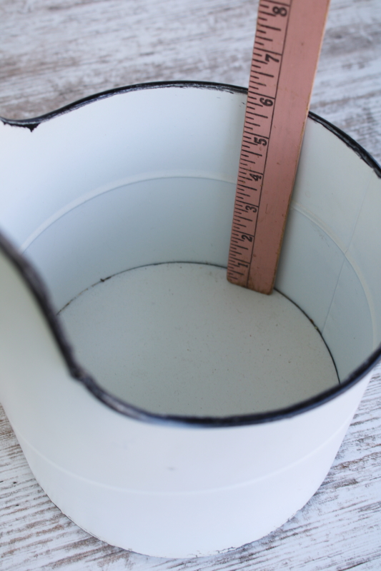 photo of modern farmhouse vintage style weathered white metal bucket wall hanging kitchen storage bin  #6