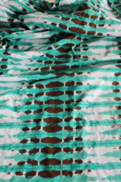 catalog photo of modern hippie boho tie dye print cotton knit fabric, soft & stretchy sewing material