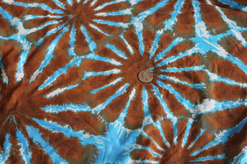 photo of modern hippie boho tie dye print cotton knit fabric, soft & stretchy sewing material #1