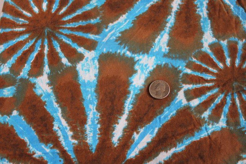 photo of modern hippie boho tie dye print cotton knit fabric, soft & stretchy sewing material #3