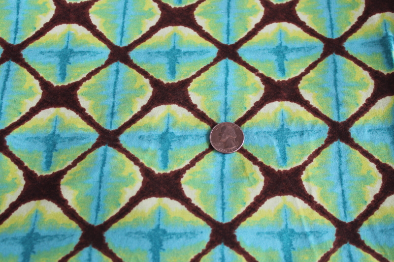 photo of modern hippie boho tie dye print cotton knit fabric, soft & stretchy sewing material #1