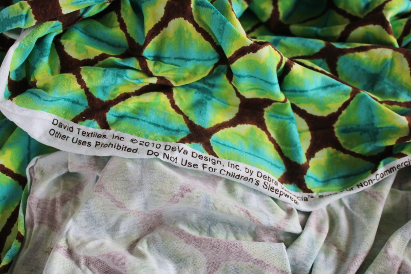 photo of modern hippie boho tie dye print cotton knit fabric, soft & stretchy sewing material #3