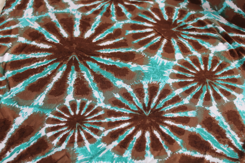 photo of modern hippie boho tie dye print cotton knit fabric, soft & stretchy sewing material #1