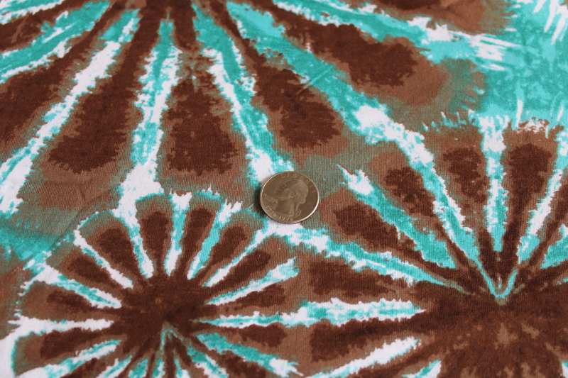 photo of modern hippie boho tie dye print cotton knit fabric, soft & stretchy sewing material #2