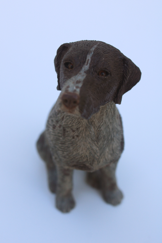 photo of modern resin figurine, hunting dog German shorthaired pointer with wistful face  #3