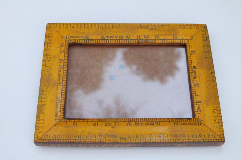 photo of modern rustic wood frame for science numbers nerd or teacher, old school style ruler frame #1