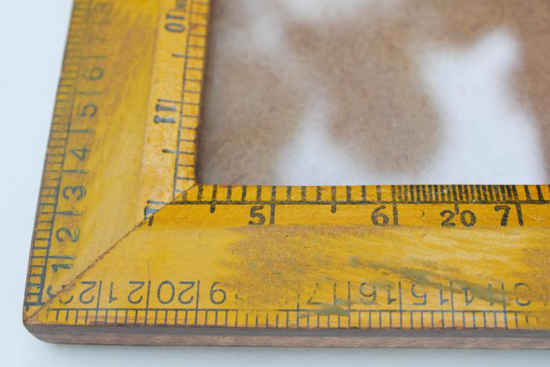 photo of modern rustic wood frame for science numbers nerd or teacher, old school style ruler frame #2
