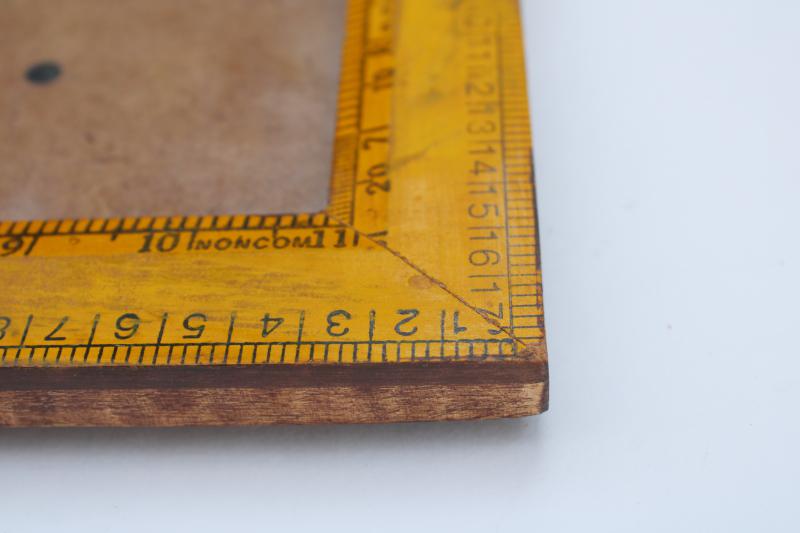 photo of modern rustic wood frame for science numbers nerd or teacher, old school style ruler frame #3