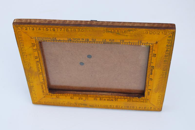 photo of modern rustic wood frame for science numbers nerd or teacher, old school style ruler frame #5