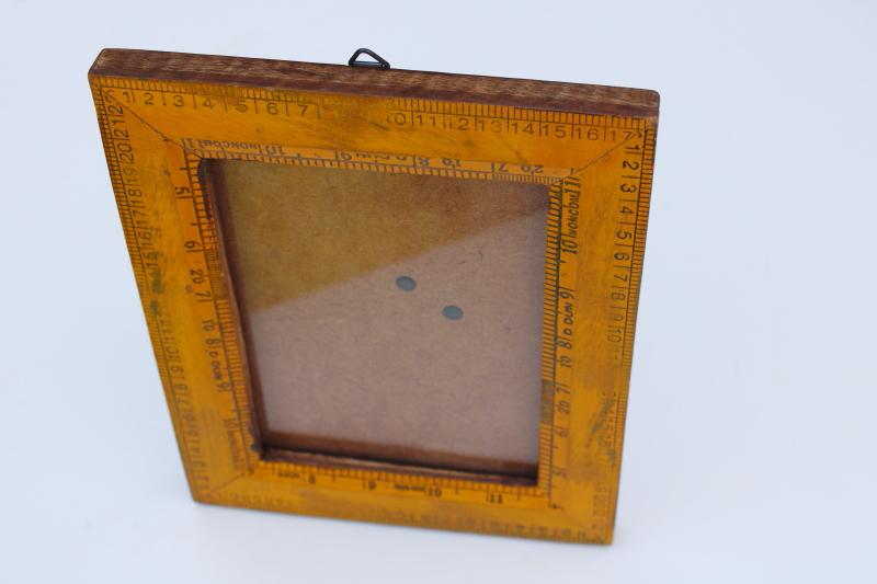 photo of modern rustic wood frame for science numbers nerd or teacher, old school style ruler frame #6